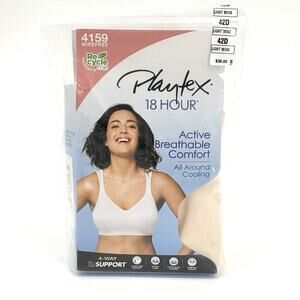 New! Playtex 18 Hour Active Lifestyle Wirefree Bra - Light Beige - 42D 4159